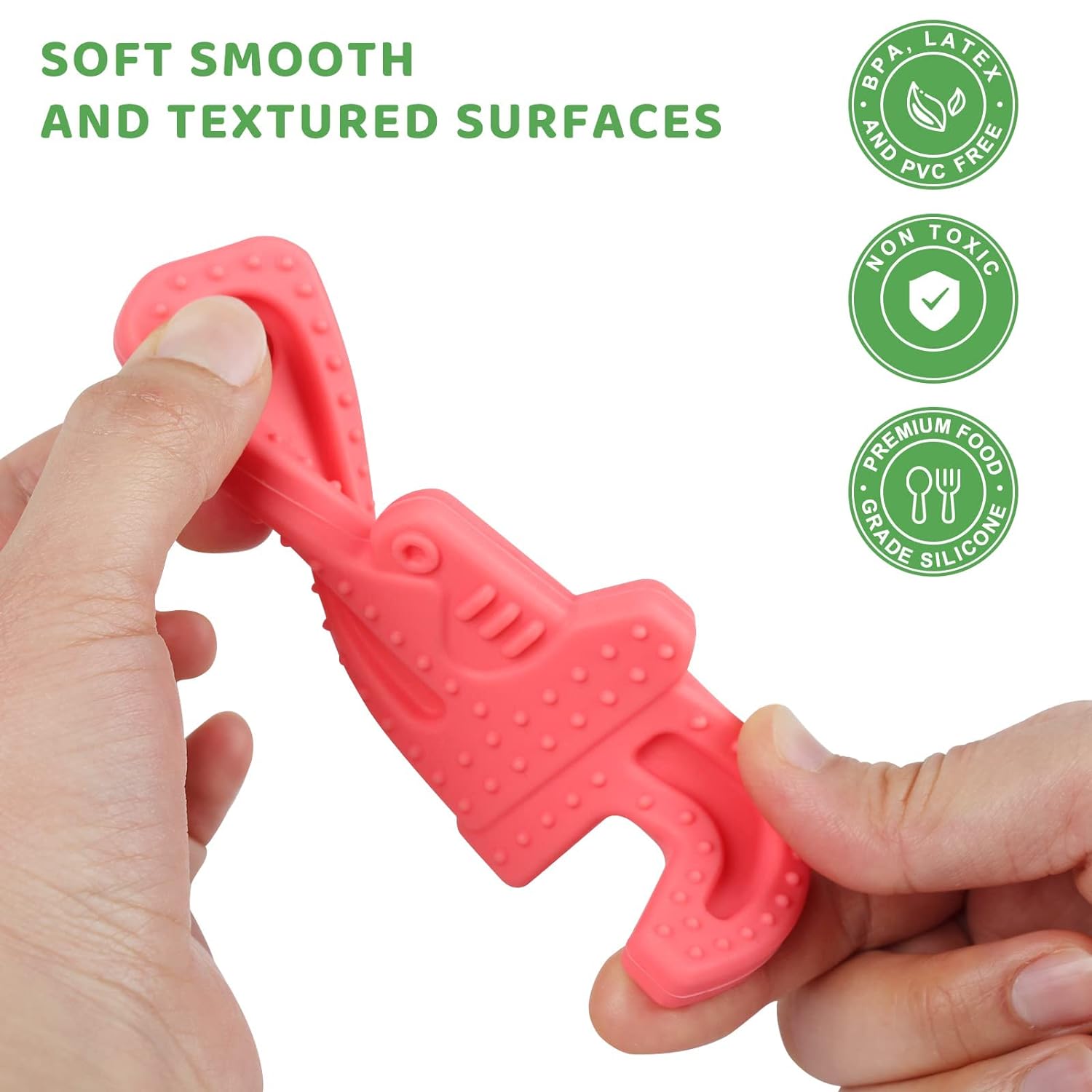 Fu Store 8 Pack Soft Silicone Teething Toys for Toddlers Infant Hammer Wrench Spanner Pliers Saw Knife Tools Shape Baby Teethers Relief Soothe Babies Gums Set (8 Pack Hammer Set) - Image 2